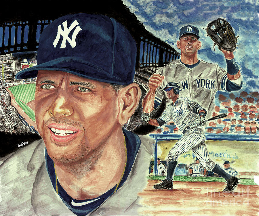 New York Yankees Painting - Alex Rodriquez by Israel Torres