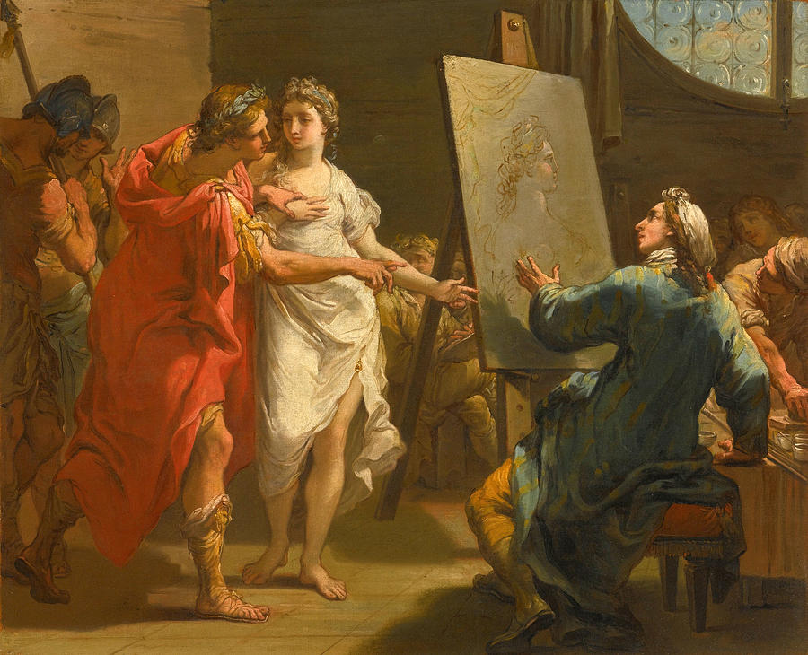 Alexander presenting Campaspe to Apelles Painting by Gaetano Gandolfi