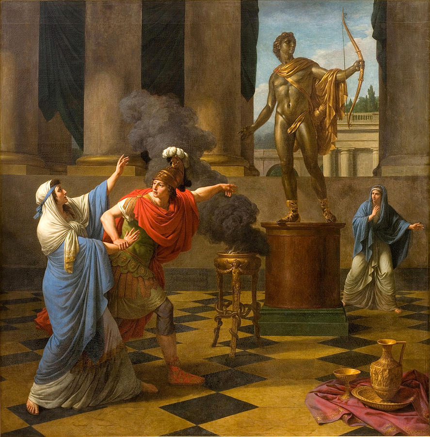 Alexander Consulting the Oracle of Apollo Painting by Louis-Jean-Francois Lagrenee
