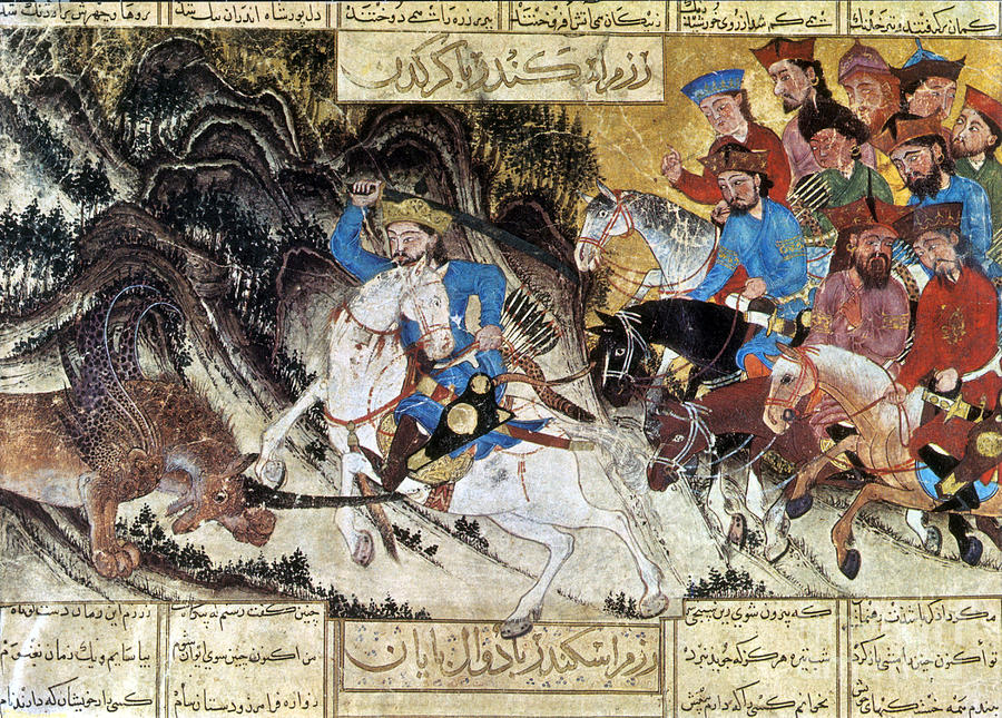 Alexander The Great Photograph - Alexander Fights Habash Monster by Photo Researchers