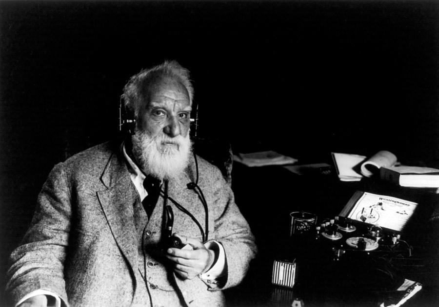 Alexander Graham Bell With Photophone Photograph by Science Source