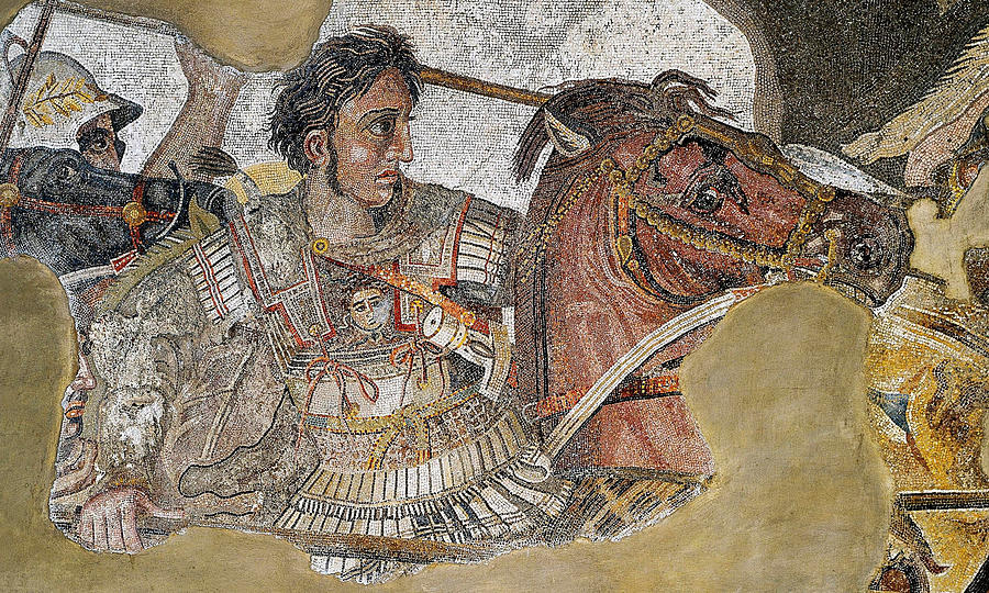 Alexander Mosaic. Battle of Issus Mosaic. Detail Painting by Unknown