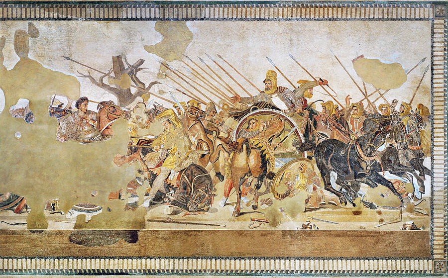 Alexander Mosaic. Battle of Issus Mosaic Painting by Unknown