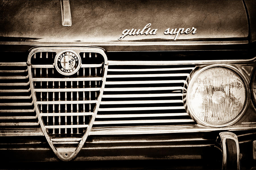 Car Photograph - Alfa-Romeo Guilia Super Grille Emblem by Jill Reger