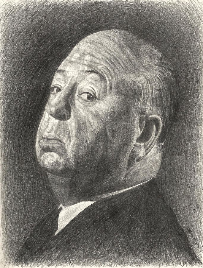 Alfred Hitchcock Drawing by Michael Morgan