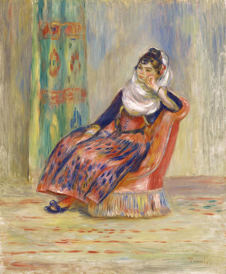 Curtain Painting - Algerian Woman by Pierre-Auguste Renoir