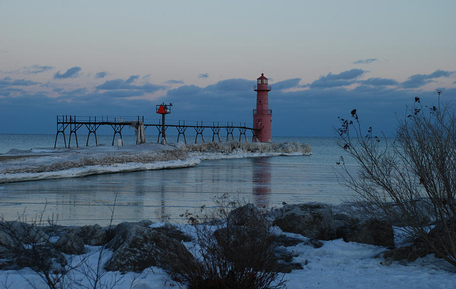 Algoma Lightohouse In The Early Evening Photograph by Janice Adomeit