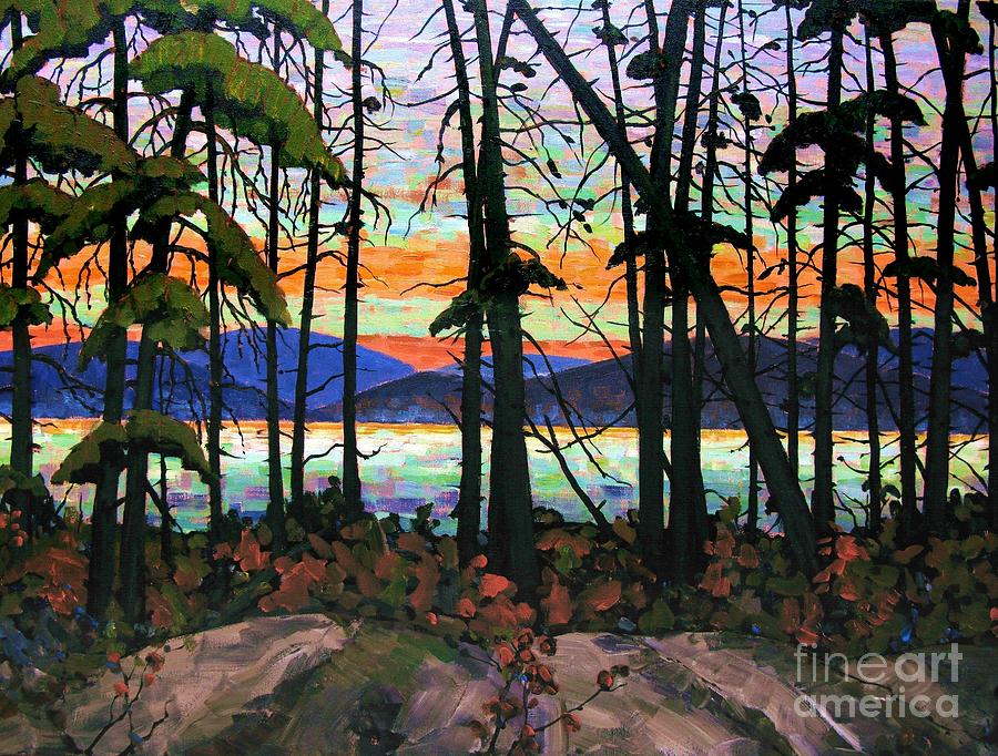 Sunset Painting - Algoma Sunset Acrylic on Canvas by Michael Swanson