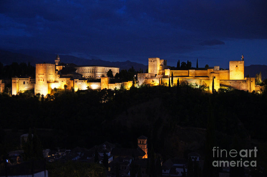 Alhambra at night Photograph by Rod Jones