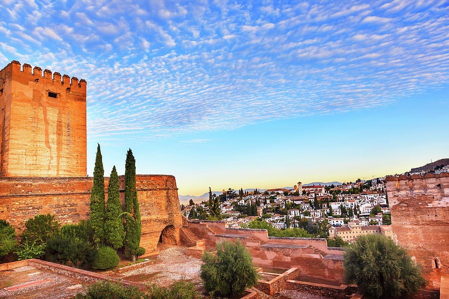 Alhambra Photograph - Alhambra, Castle, Morning Sky, Granada by William Perry
