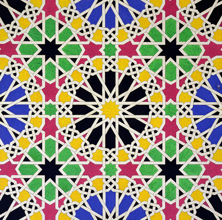 James Cavanagh Murphy Painting - Alhambra Mosaic by James Cavanagh Murphy