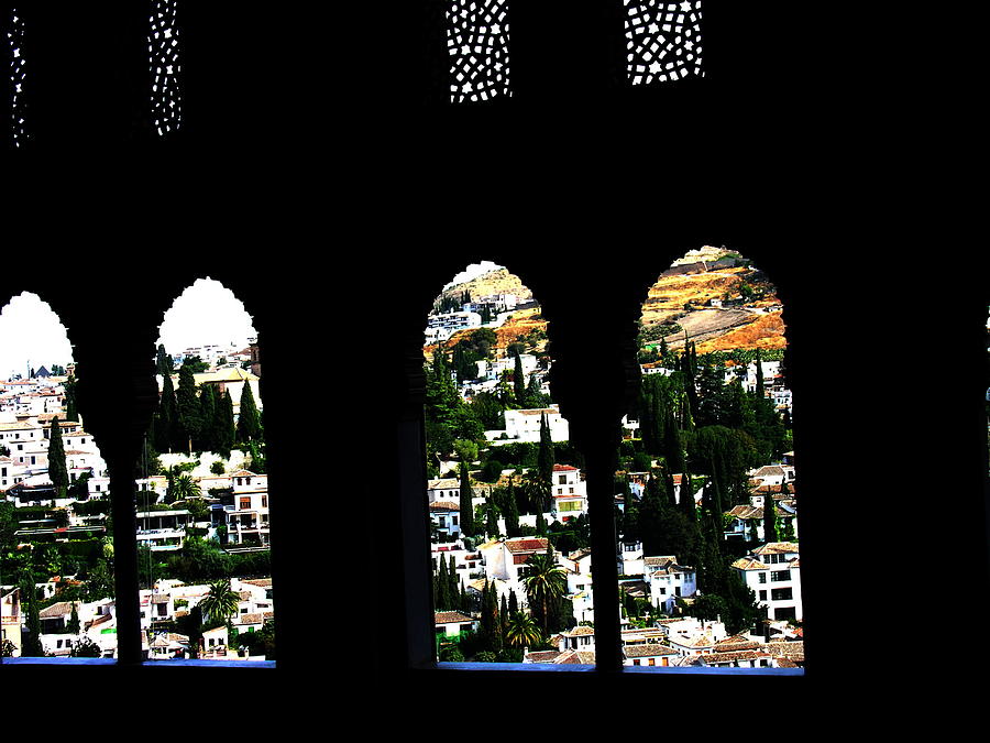 Alhambra windows Grenada Spain Photograph by Jacqueline M Lewis