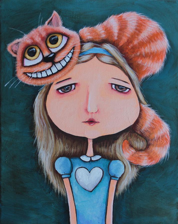 Alice And The Cheshire Cat Painting
