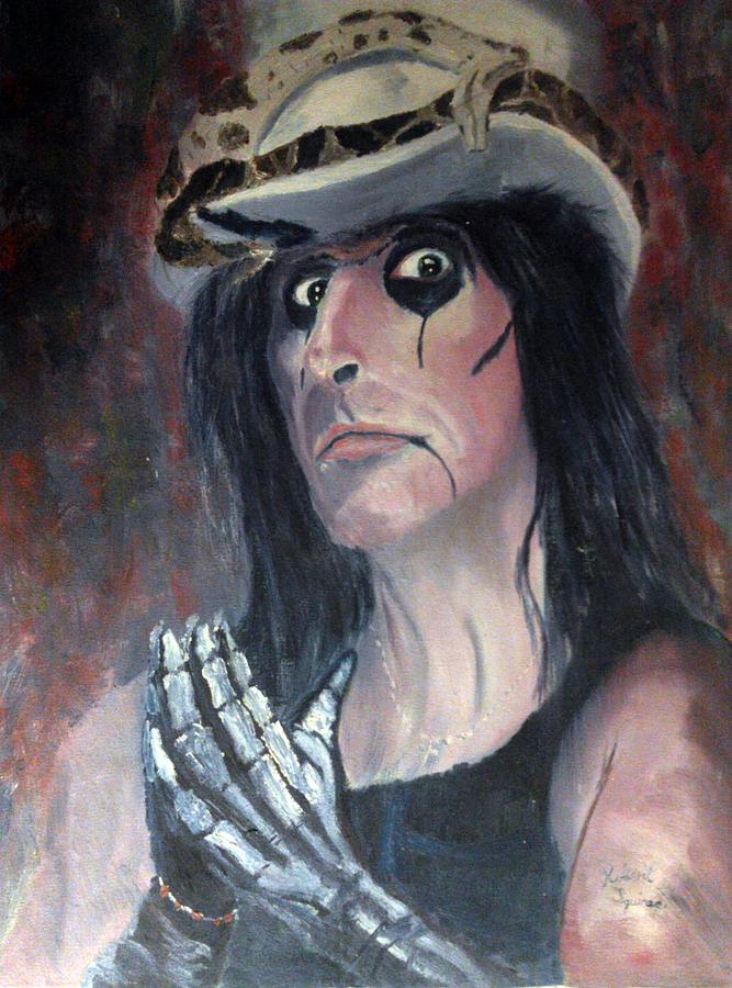 Alice Cooper Painting by Robert Rombeiro
