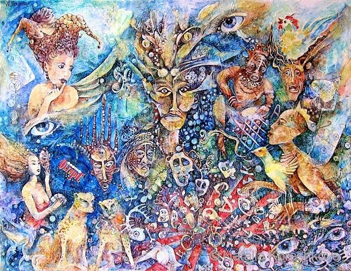 Alice In Voodooland  Painting by Natalia Koreshkova
