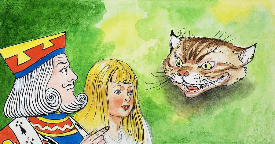 Cat Painting - Alice In Wonderland  Cheshire Cat by Philip Mendoza