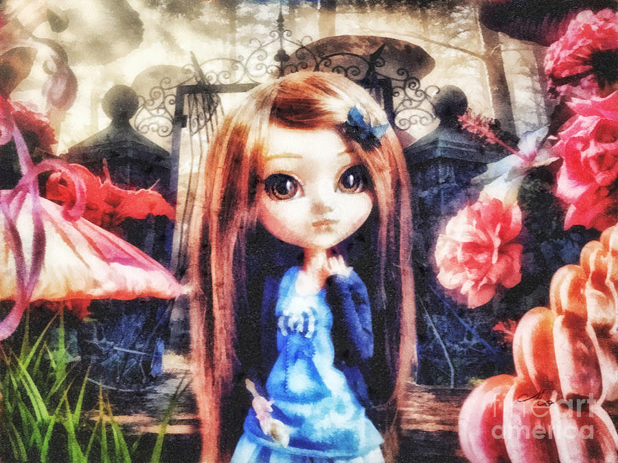 Flower Mixed Media - Alice in Wonderland by Mo T