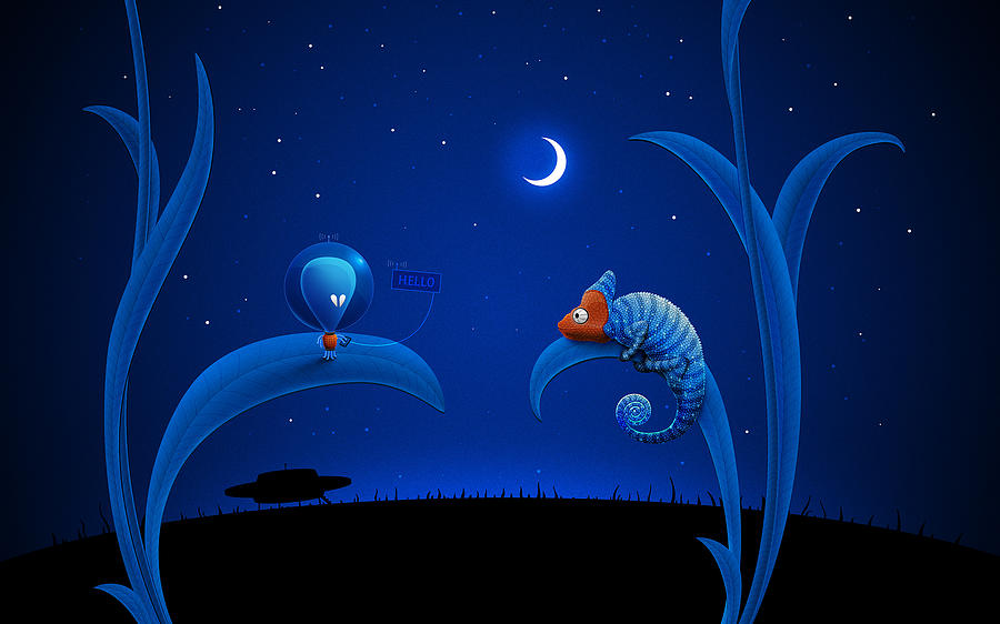 Alien and Chameleon Digital Art by Gianfranco Weiss