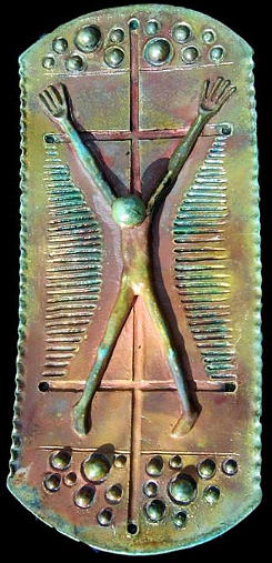 Alien Ceramic Art - Alien Crucifixion Copy #1 by Carlos Finales