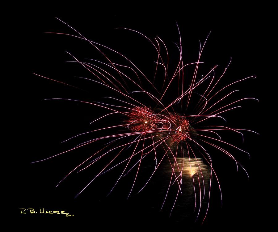 Independence Day Photograph - Alien Eyes - Fireworks at St Albans Bay by R B Harper