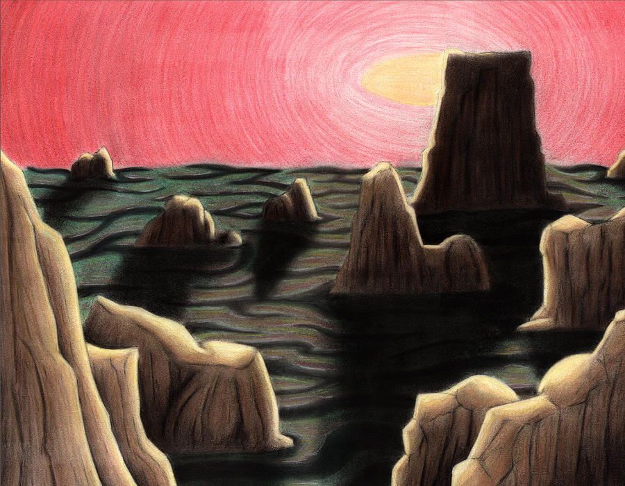 Alien Landscape Drawing