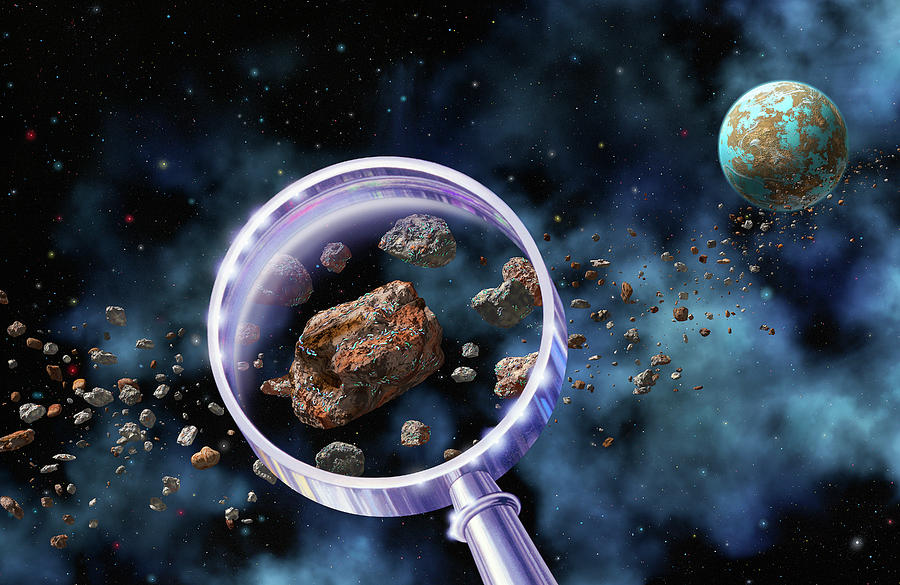 Space Photograph - Alien Microbes On Meteorites by Lynette Cook/science Photo Library