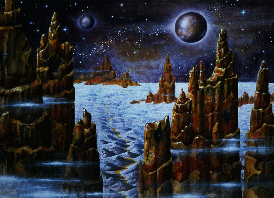 Planet Painting - Ice And Snow  Planet  by Hartmut Jager
