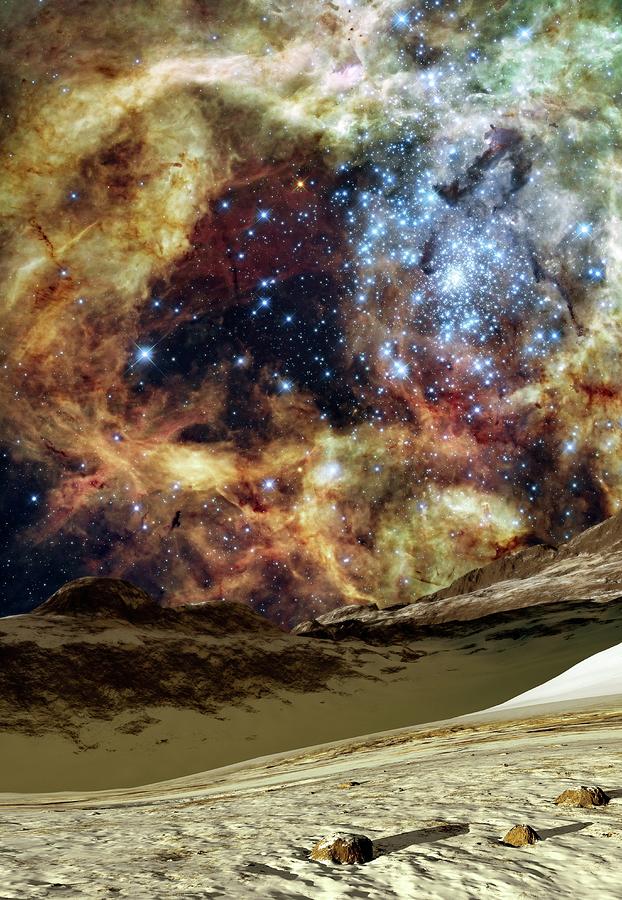 Alien Planet And Nebula Photograph by Science Photo Library Alien Planet And Nebula Photograph by Science Photo Library