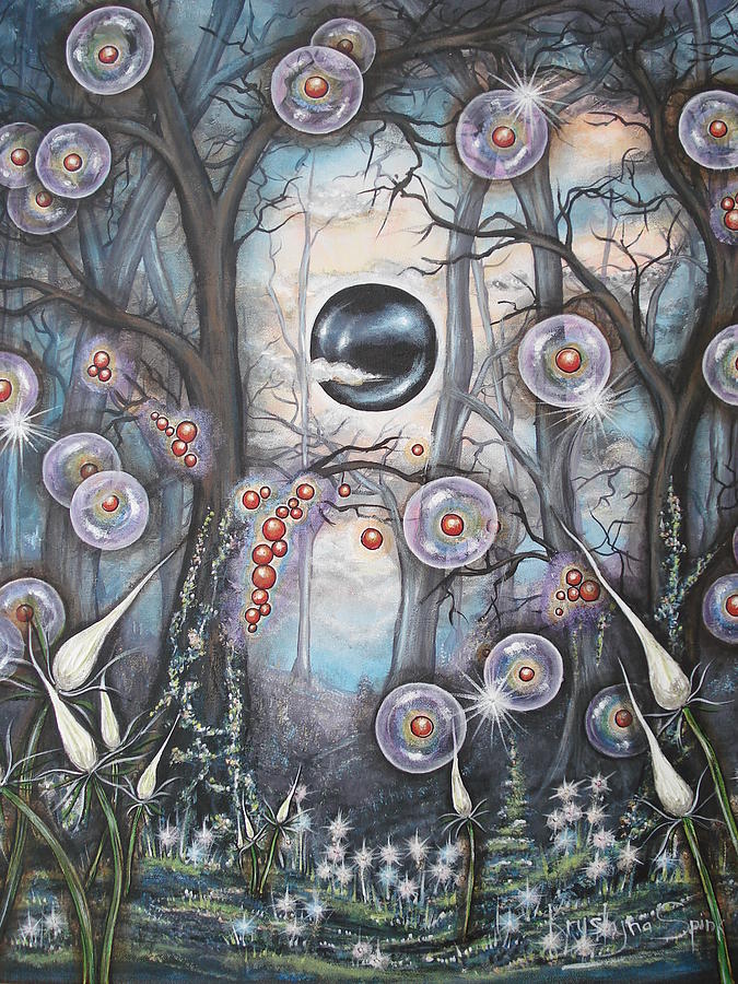 Alien seed Painting by Krystyna Spink