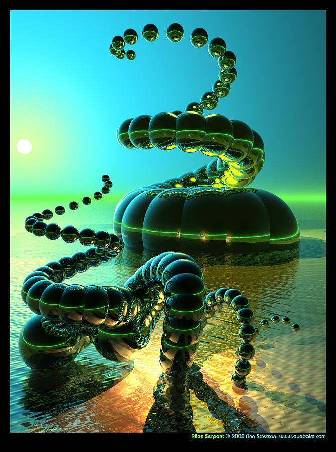 Alien Serpent  Digital Art by Ann Stretton