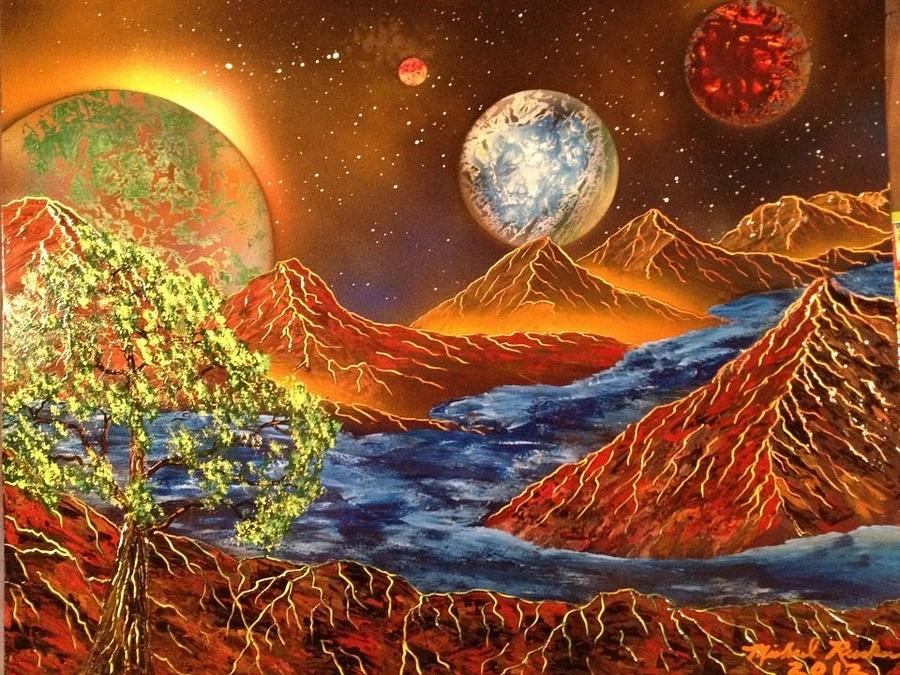 Alien Worlds Painting by Michael Rucker