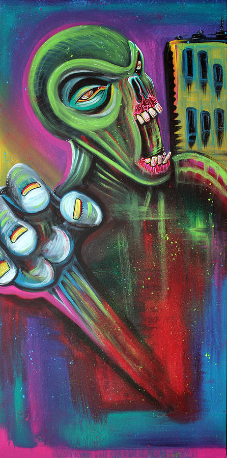 Cool Painting - Alien Zombie by Laura Barbosa
