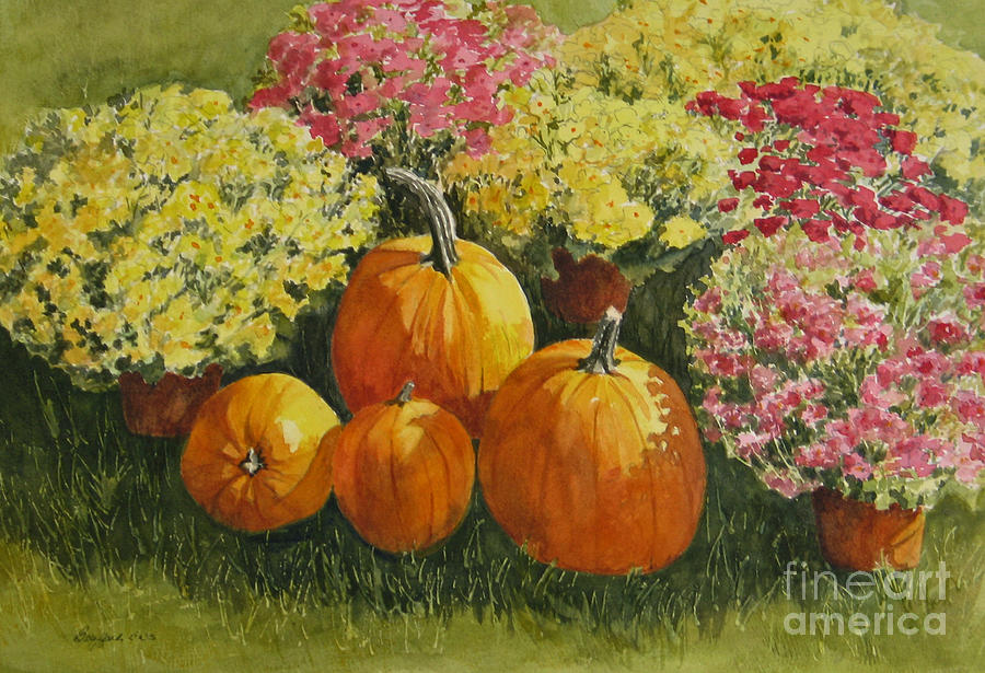 All About the Pumpkins Painting by Vikki Bouffard