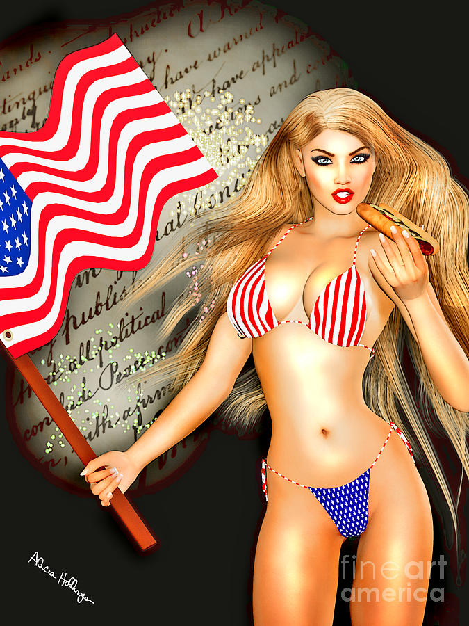 All American Girl - Independence Day Digital Art by Alicia Hollinger