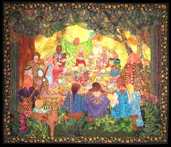 All Are Welcome At Our Table Tapestry - Textile by Carol Bridges