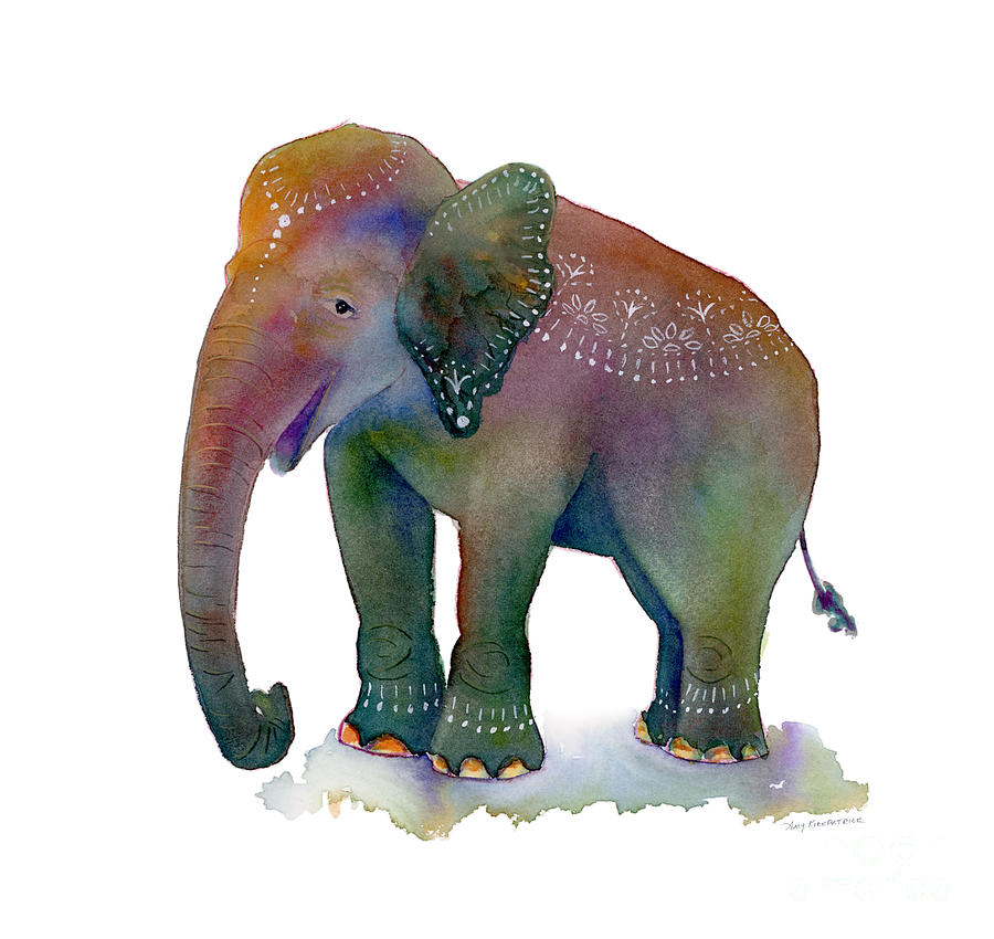 Elephant Painting - All Dressed Up by Amy Kirkpatrick