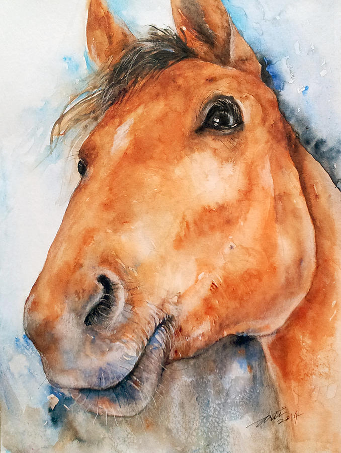 All Ears_ Horse Portrait Painting by Arti Chauhan
