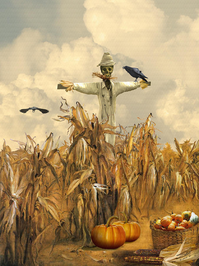 Halloween Scarecrow Digital Art by M Spadecaller