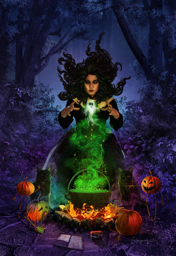 Fantasy Digital Art - All Hallows Eve by FireFlux Studios