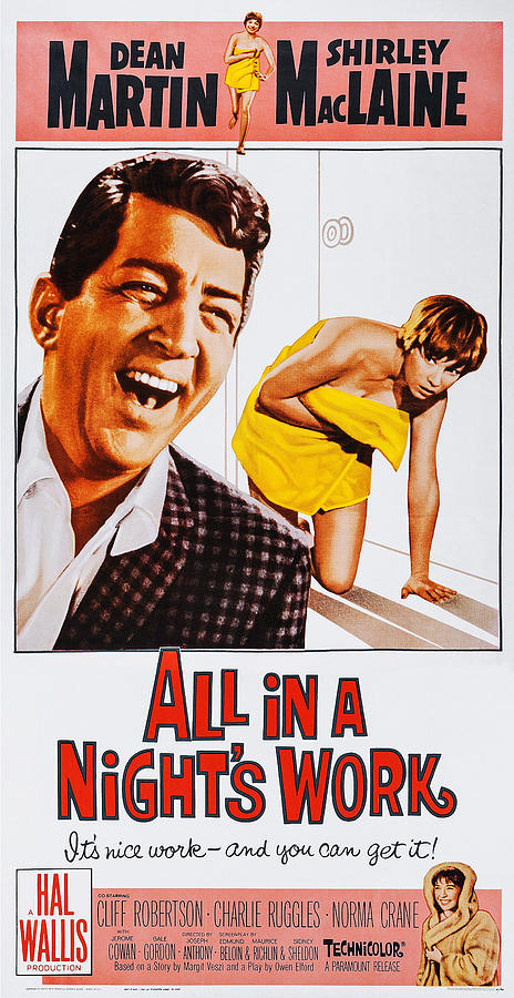 Movie Photograph - All In A Nights Work, Us Poster, Center by Everett
