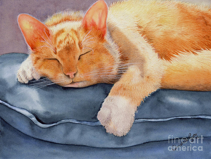Cat Painting - All is Well by Christelle Grey