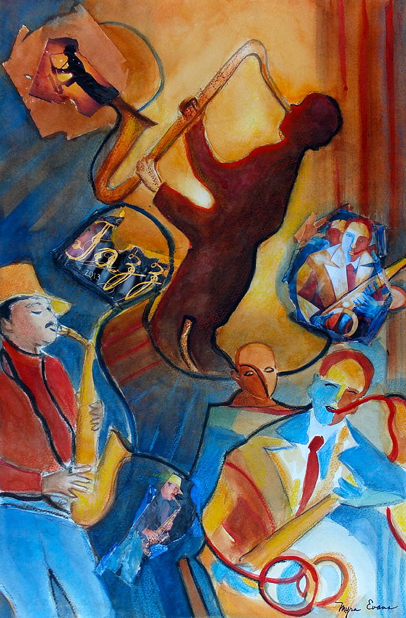 All That Jazz Painting by Myra Evans