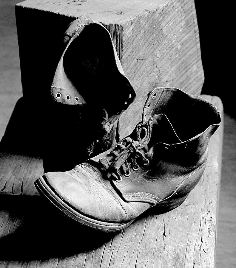 Old Shoes Photograph - All Worn Out by EG Kight Old Shoes Photograph - All Worn Out by EG Kight