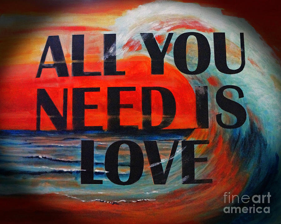 Sunset Mixed Media - All You Need Is Love by Barbara Moak