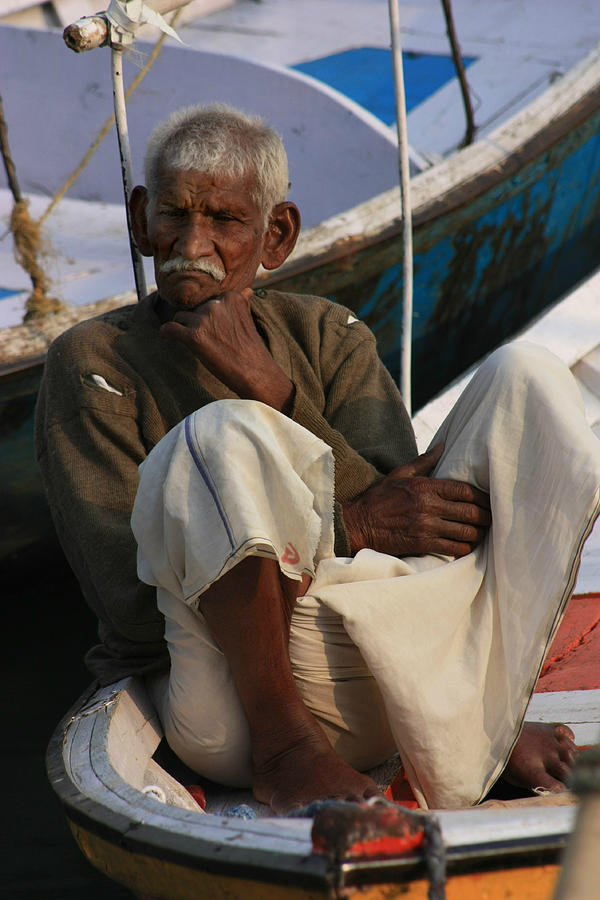 Allahabad Boat Man Photograph by Amanda Stadther