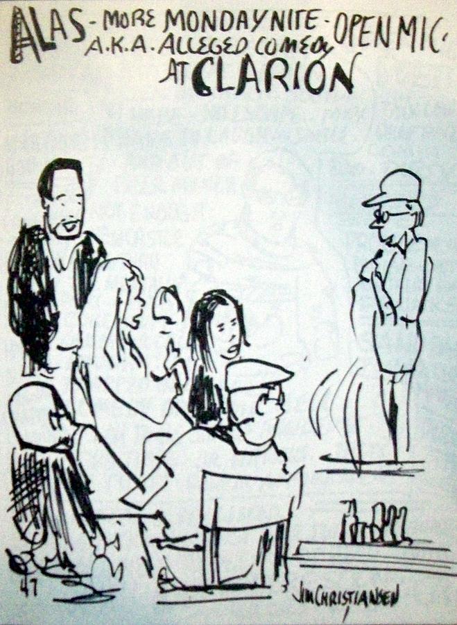 Alleged Comedy at Clarion Modesto  Drawing by James Christiansen