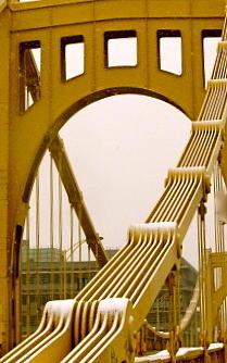 Pittsburgh Photograph - Allegheny Bridge up close by LeLa Becker