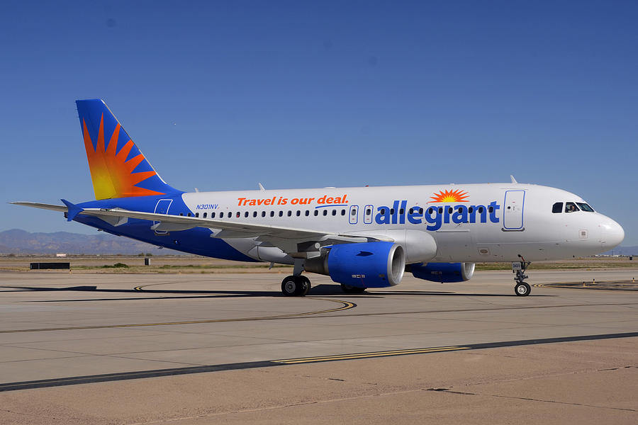 Allegiant Airbus A319-112 N301NV Phoenix-Mesa Gateway March 1 2013 Photograph by Brian Lockett