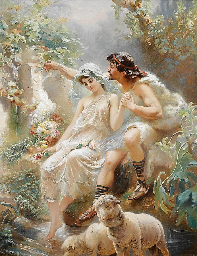 Allegorical Scene Depicting Painting from the Dervis Mansion Painting by Konstantin Makovsky