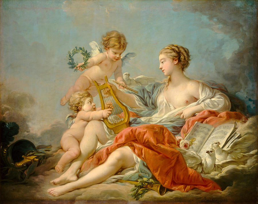Allegory of Music Painting by Francois Boucher